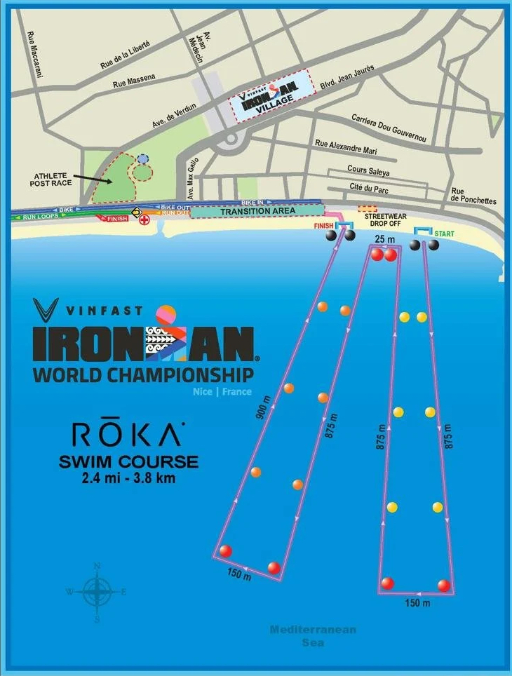 2023 Nice IRONMAN World Championships Swim Course 