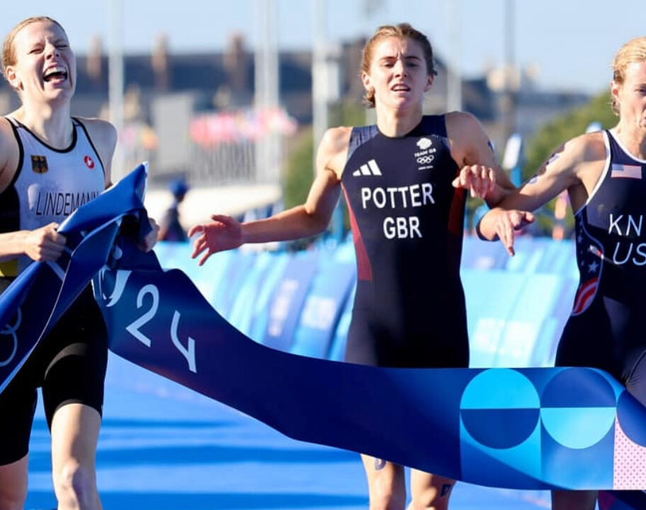 Paris 2024 Olympic games mixed relay triathlon sprint finish