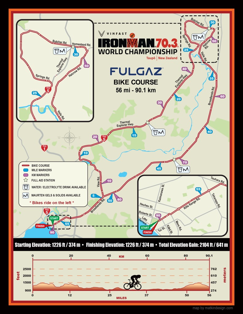 2024 IRONMAN 70.3 World Championship bike course.