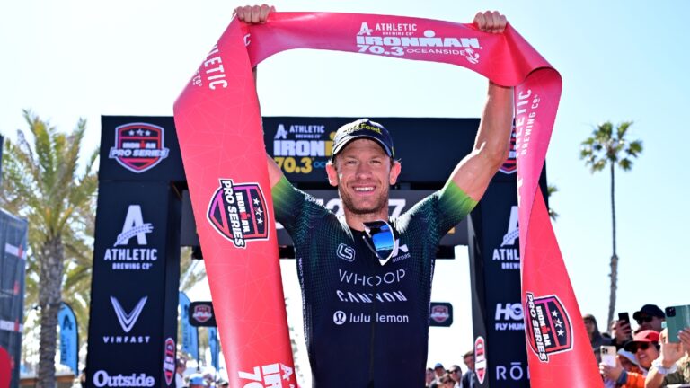 lionel sanders wins oceanside 2024 [Photo credit: Donald Miralle / IRONMAN]