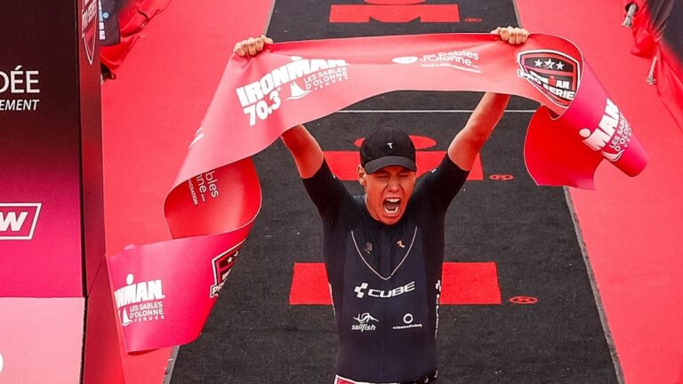 Nicolas Mann wins IRONMAN 70.3 Les Sables 2024 photo credit IRONMAN