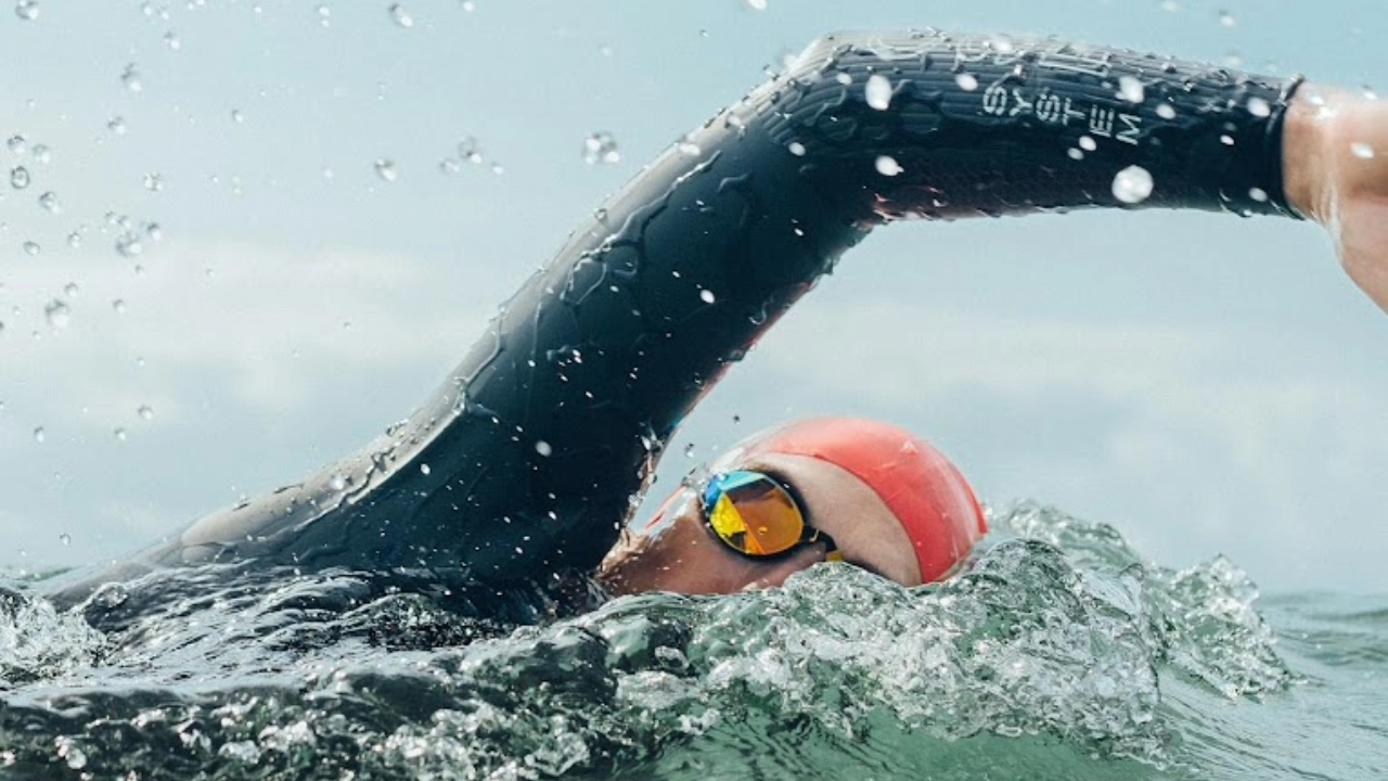 Open water swimming in a Sumarpo wetsuit