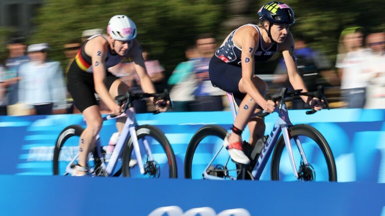 Taylor Knibb Olympic Games Triathlon Paris 2024 Mixed Relay Bike Leg