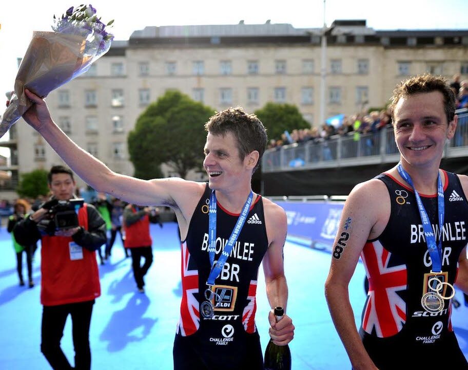 World Triathlon Leeds 2017 - Alistair Brownlee, Jonathan Brownlee celebrating