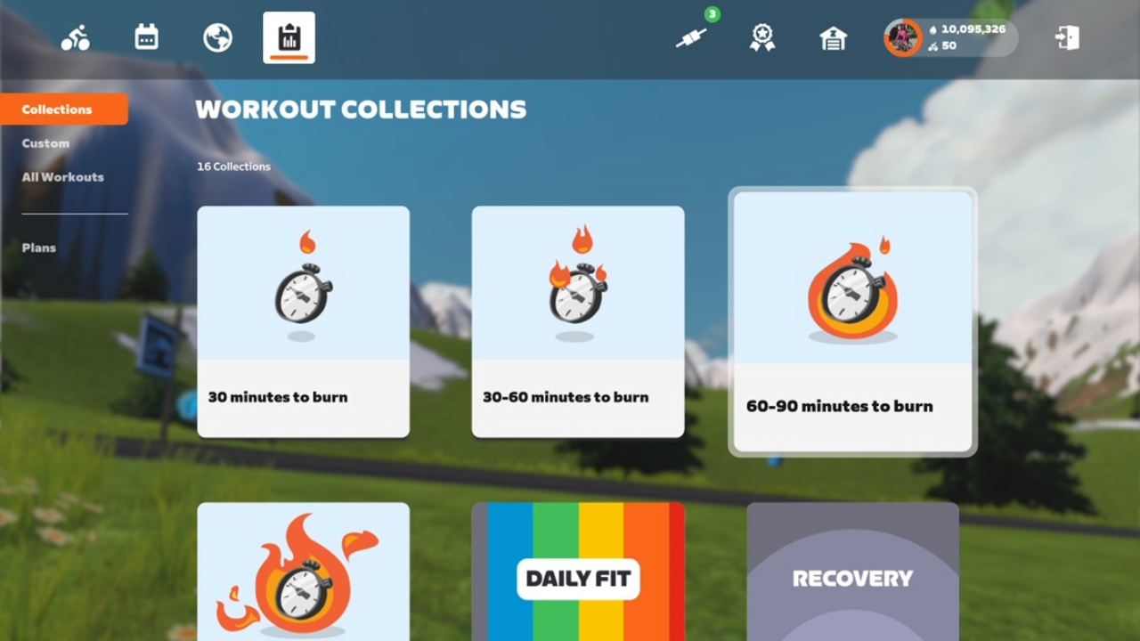 Workout collection in Zwift